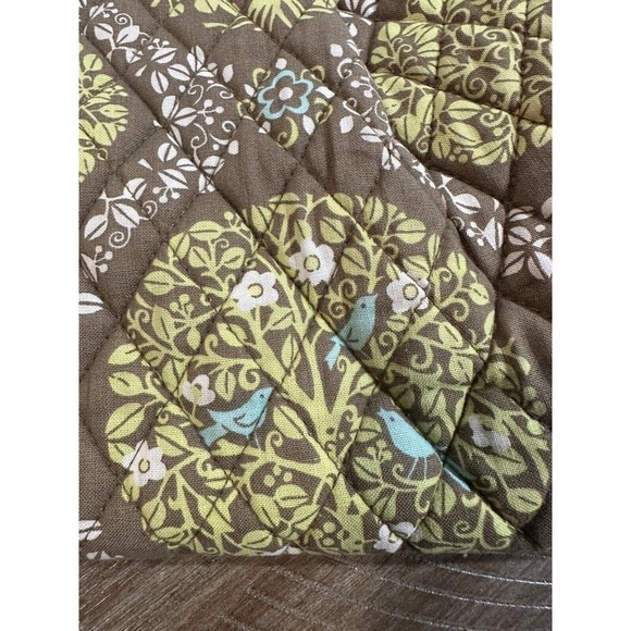 Vera Bradley Alice Sitting In A Tree Bag Blue Birds Green Brown Kiss Lock Purse - Picture 13 of 14